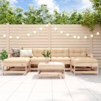 Juego de muebles de jardín 7 piezas madera maciza de pino vidaXL