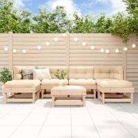 Juego de muebles de jardín 7 piezas madera maciza de pino vidaXL