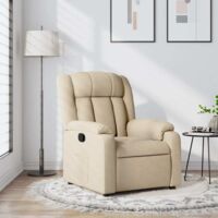 Sillón reclinable de tela crema vidaXL