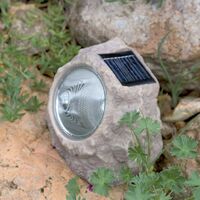 Luxform Focos de jardín en forma de roca luz solar Andes 3 unidades - Gris