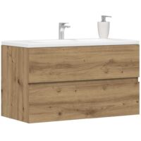 Mueble de lavabo madera ingeniería roble artisian 90x38,5x45 cm vidaXL