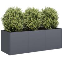 Jardinera antracita 120x40x40 cm acero laminado en frío vidaXL