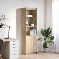 Aparador alto roble Sonoma 50x35x180 cm madera de ingeniería vidaXL