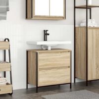 Mueble de baño con lavabo y cajones roble Sonoma 60x34,5x60 cm vidaXL