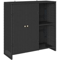Armario de almacenamiento Negro 100 x 36 x 102 cm Ratán vidaXL