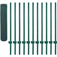 Valla de malla de alambre con postes de acero 25x0,75 m verde vidaXL - Verde