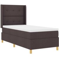 Cama tipo Box Spring con colchón Marrón 80 x 200 cm tela vidaXL