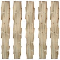 vidaXL Valla enrejada 5 piezas madera maciza 180x90 cm - Marrón