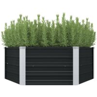 Jardinera elevada acero galvanizado gris antracita 129x129x45cm vidaXL