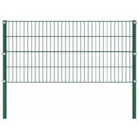 Panel de valla con postes de hierro 176,5x80 cm verde vidaXL