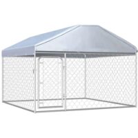 Perrera de exterior con techo 200x200x135 cm vidaXL