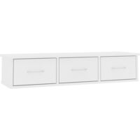 Estante cajones para pared contrachapada blanco 88x26x18,5 cm vidaXL