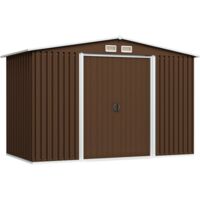 Caseta de almacenamiento jardín acero marrón 257x205x178 cm vidaXL