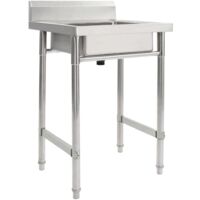 Fregadero de cocina con un seno acero inoxidable vidaXL