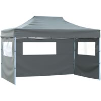 Carpa plegable profesional con 3 paredes acero antracita 3x4 m vidaXL