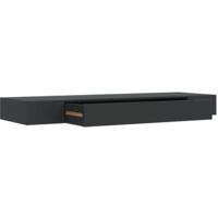 Estante flotante de pared con cajón negro 80x25x8 cm vidaXL