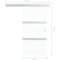 vidaXL Puerta corredera de vidrio ESG y aluminio plateado 76x205 cm