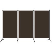 vidaXL Biombo divisor de 3 paneles marrón 260x180 cm - Marrón