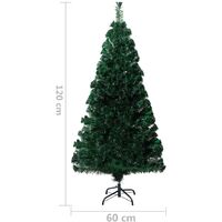 vidaXL Árbol de Navidad artificial y soporte verde fibra óptica 120 cm