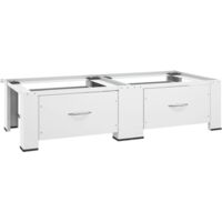 Pedestal doble para lavadora y secadora con cajones blanco vidaXL