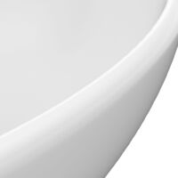 vidaXL Lavabo de lujo ovalado cerámica blanco mate 40x33 cm