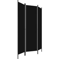 vidaXL Biombo divisor de 3 paneles negro 150x180 cm - Negro
