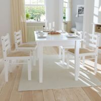 Sillas de comedor 4 uds madera maciza caucho terciopelo blanco vidaXL