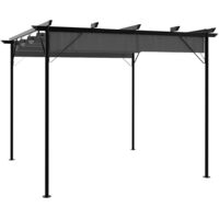 Pérgola con tejado retráctil acero gris antracita 3x3m 180 g/m² vidaXL