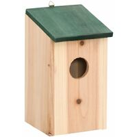 vidaXL Casa para pájaros 10 unidades madera maciza de abeto 12x12x22cm - Marrón