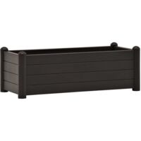Arriate elevado de jardín PP gris antracita 100x43x35 cm vidaXL