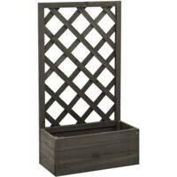 Jardinera enrejada de jardín madera abeto gris 50x25x90 cm vidaXL