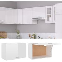 vidaXL Armario colgante de cocina aglomerado blanco brillo 60x31x40 cm - Blanco