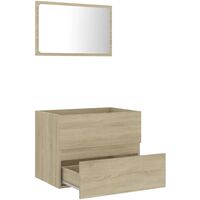 vidaXL Conjunto de muebles de baño 2 piezas aglomerado roble Sonoma