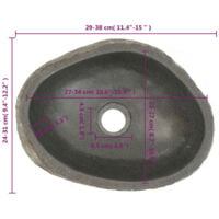 vidaXL Lavabo de Piedra Natural Ovalado 30-37 cm