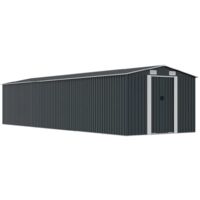 Cobertizo jardín acero galvanizado gris antracita 257x779x181cm vidaXL