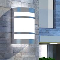 vidaXL Lámpara de pared para exteriores acero inoxidable - Plateado