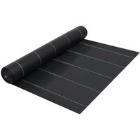 Estera de control de malezas y raíces PP negro 2x25 m vidaXL
