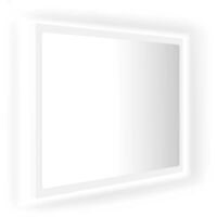 Espejo de baño LED acrílico blanco 60x8,5x37 cm vidaXL