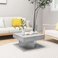 Mesa de centro madera contrachapada gris hormigón 57x57x30 cm vidaXL
