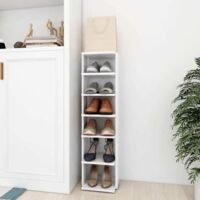 Mueble zapatero madera contrachapada blanco 27,5x27x102 cm vidaXL
