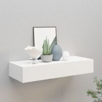Estante con cajón de pared MDF blanco 60x23,5x10 cm vidaXL