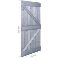 vidaXL Puerta de madera maciza de pino gris 90x210 cm - Gris
