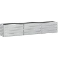 Arriate de acero galvanizado plateado 240x40x45 cm vidaXL