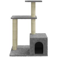 Rascador para gatos con postes de sisal gris claro 71 cm vidaXL - Gris