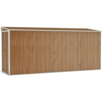 Caseta de jardín de pared marrón 118x382x178 cm acero galvanizado vidaXL