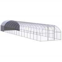 Gallinero de exterior de acero galvanizado 3x16x2 m vidaXL