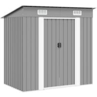 Caseta de jardín de metal gris vidaXL