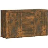 Aparador madera contrachapada color roble ahumado 120x36x69 cm vidaXL