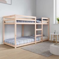 Litera de madera maciza de pino 80x200 cm vidaXL