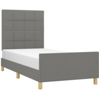 Estructura de cama sin colchón tela gris oscuro 80x200 cm vidaXL